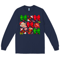 Navy Christmas teacher Long Sleeve Tee - CowhideDigitalArt