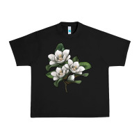 Black Magnolia Flower Illustration Urban Heavy Tee - LillyAllenDesigns