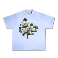 Grape Ice Magnolia Flower Illustration Urban Heavy Tee - LillyAllenDesigns