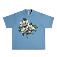 Pebble Blue Magnolia Flower Illustration Urban Heavy Tee - LillyAllenDesigns