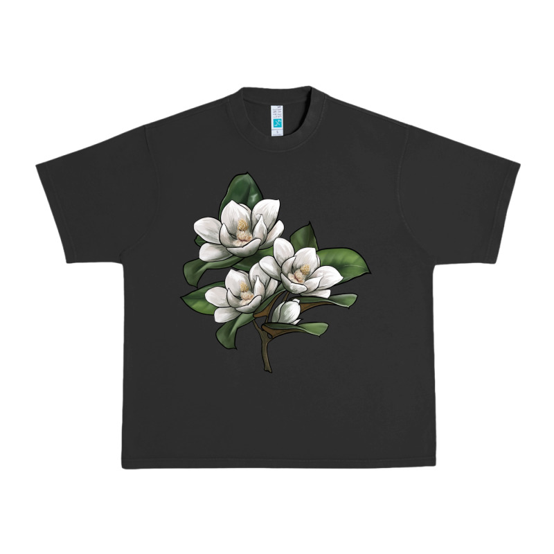 Magnolia Flower Illustration Urban Heavy Tee by LillyAllenDesigns | Teevron