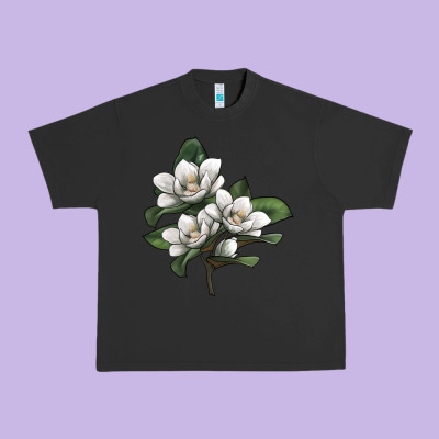 Magnolia Flower Illustration Urban Heavy Tee Designed By Lillyallendesigns