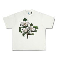 Pistachio Magnolia Flower Illustration Urban Heavy Tee - LillyAllenDesigns