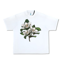 White Magnolia Flower Illustration Urban Heavy Tee - LillyAllenDesigns