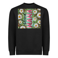 Black Blessed mama with daisy and leopard Heavyweight Sweatshirt - RanaPortraitStore