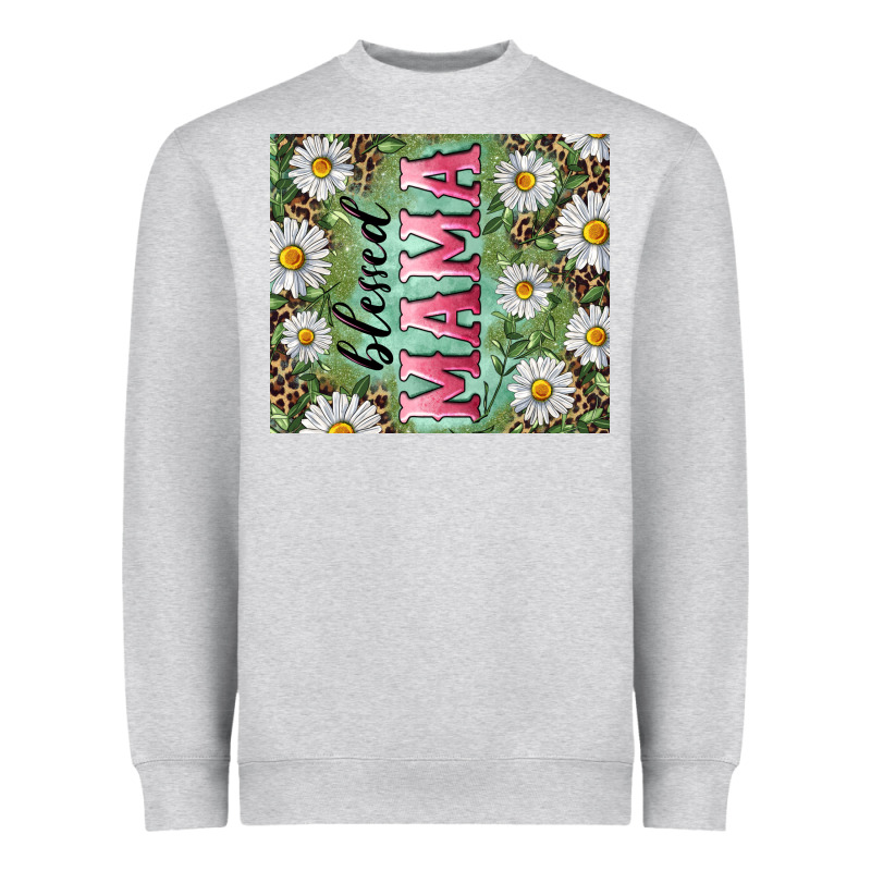 Blessed Mama With Daisy And Leopard Heavyweight Sweatshirt by RanaPortraitStore | Teevron