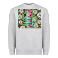 Heather Grey Blessed mama with daisy and leopard Heavyweight Sweatshirt - RanaPortraitStore