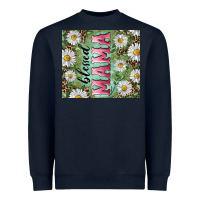 Navy Blessed mama with daisy and leopard Heavyweight Sweatshirt - RanaPortraitStore