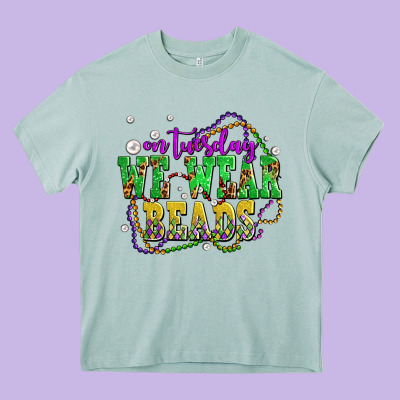 On Tuesday We Wear Beads Olivia Heavy Core Tee Designed By Oliviacreatesart