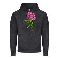 Vintage Black Red Clover Illustrations Vintage Hoodie - LillyAllenDesigns