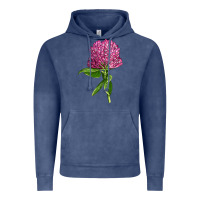 Vintage Denim Red Clover Illustrations Vintage Hoodie - LillyAllenDesigns