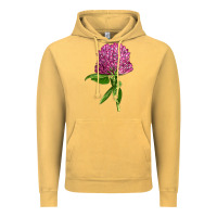 Vintage Mustard Red Clover Illustrations Vintage Hoodie - LillyAllenDesigns
