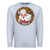 Heather Grey believe Santa Claus Christmas Premium Sweatshirt - Jasminsmagicworld