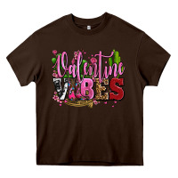 Chocolate Brown valentine vibes with cowgirl boots olivia Heavy Core Tee - OliviaCreatesArt