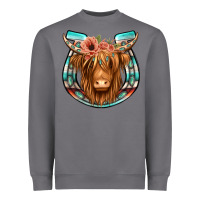 Storm highland cow serape floral headband horseshoe Heavyweight Sweatshirt - Jasminsmagicworld