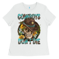 White Cowboys Don't Die Ladies Tee - FaDigitalArtStudio