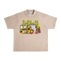 French Oak Softball Mama Urban Heavy Tee - CowhideDigitalArt