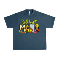 Midnight Navy Softball Mama Urban Heavy Tee - CowhideDigitalArt