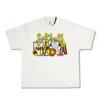 Pistachio Softball Mama Urban Heavy Tee - CowhideDigitalArt