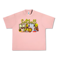 Salmon Softball Mama Urban Heavy Tee - CowhideDigitalArt