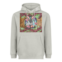 Moon Dust Easter bunny with floral wreath and leopard Heavyweight Hoodie - RanaPortraitStore