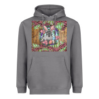 Storm Easter bunny with floral wreath and leopard Heavyweight Hoodie - RanaPortraitStore