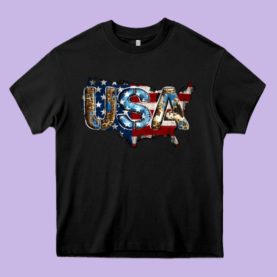 Usa American Flag Background Heavy Core Tee Designed By Jasminsmagicworld