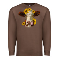 Chestnut hereford cattle sunflowers heifer Premium Sweatshirt - Jasminsmagicworld