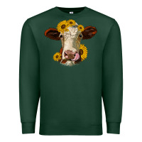 Sports Green hereford cattle sunflowers heifer Premium Sweatshirt - Jasminsmagicworld