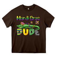 Chocolate Brown mardi gras dude alligator olivia Heavy Core Tee - OliviaCreatesArt