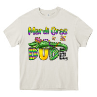Cream mardi gras dude alligator olivia Heavy Core Tee - OliviaCreatesArt