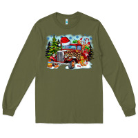 Army Green Christmas truck Long Sleeve Tee - CowhideDigitalArt