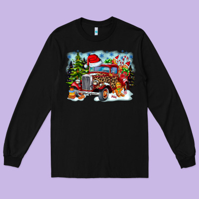 Christmas Truck Long Sleeve Tee Designed By Cowhidedigitalart