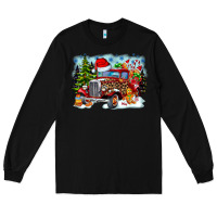 Black Christmas truck Long Sleeve Tee - CowhideDigitalArt