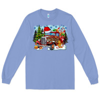 Colony Blue Christmas truck Long Sleeve Tee - CowhideDigitalArt