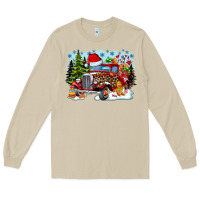 Mushroom Christmas truck Long Sleeve Tee - CowhideDigitalArt
