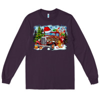 Plum Christmas truck Long Sleeve Tee - CowhideDigitalArt