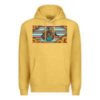 Antique Gold bucking bronco aztec shape license plate Premium Hoodie - Artiststas