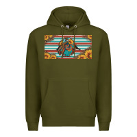 Army Green bucking bronco aztec shape license plate Premium Hoodie - Artiststas