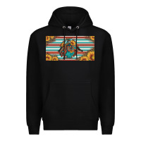 Black bucking bronco aztec shape license plate Premium Hoodie - Artiststas