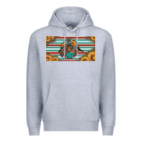 Heather Grey bucking bronco aztec shape license plate Premium Hoodie - Artiststas
