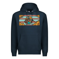 Navy bucking bronco aztec shape license plate Premium Hoodie - Artiststas