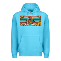 Ocean Blue bucking bronco aztec shape license plate Premium Hoodie - Artiststas