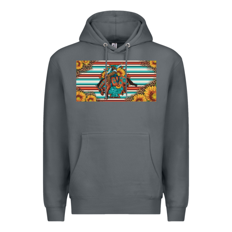 Bucking Bronco Aztec Shape License Plate Premium Hoodie by Artiststas | Teevron