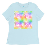 Baby Blue neon safari seamless pattern Ladies Tee - BundleAndBundleShop