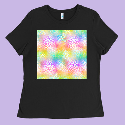 Neon Safari Seamless Pattern Ladies Tee Designed By Bundleandbundleshop