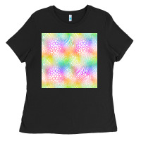 Black neon safari seamless pattern Ladies Tee - BundleAndBundleShop
