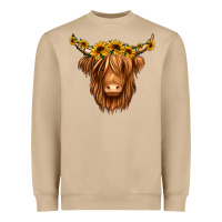 Mushroom sunflower headband highland cow Heavyweight Sweatshirt - Jasminsmagicworld