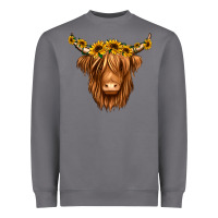 Storm sunflower headband highland cow Heavyweight Sweatshirt - Jasminsmagicworld