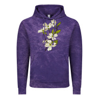 Cloud Purple American Dogwood Flower Illustrations Vintage Hoodie - LillyAllenDesigns